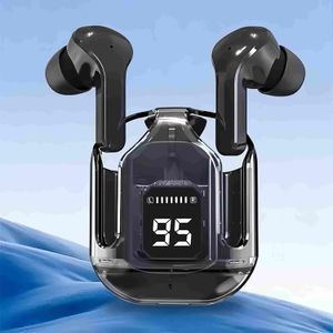 True Wireless Bluetooth 5.3 Earbuds with Transparent Design, LED Display, 3D HiFi Stereo, IPX8 Waterproof Noise-Cancelling Mic, 48-Hour Playtime