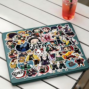 50 pcs Japanese Anime Demon Slayer （ kimetsuno yaiba Benevolence） stickers ,suitable for laptops, computers, water cups（Arbitrary set of  50 pcs）+1pcs Mobile phone type c interface protective case
