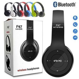 P47 5.0 Super Wireless Bluetooth Stereo Foldable Headphone-black