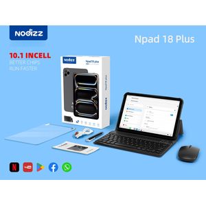 NODIZZ Npad 18 Plus 10 Inch Pad Android 12 Tablet, 4-Core 12GB RAM 512GB ROM, FHD IPS Touch Screen, 5MP Front 13MP Back Camera, Type-C Tablet G-sensor, 7000mAh Larger Battery, Black