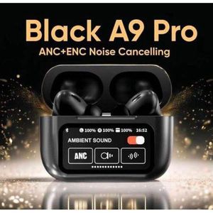 Genetic A9 Pro AirPods - Smart Screen Touch, Active Noise Cancellation(ANC) , Smart Touch Display True Wireless Buds, Find My Earbuds, 4 Mics ENC For Clear Calling, Transparency Mode, EQ Mode, Gaming Heaphone - BLACK