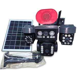 Solar Powered PTZ HD Cctv Security Camera 4G Simcard, V380 App, 3 Lens Outdoor & Indoor, 2 way Audio, Motion Detection, Night Vision, Alarm ,24/7 Surveillance