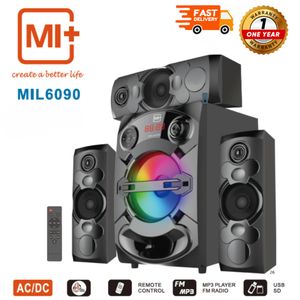 Mi+ 3.1CH Home Theater Speaker System with 6.5" Subwoofer, Bluetooth, FM, USB, SD, Remote, Digital Amplifier, AC/DC Power