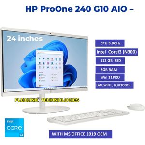 HP ProOne 240 G10 AiO Desktop – Core i5-1334U, 8GB RAM, 512GB SSD, 23.8″ FHD Display, FreeDOS