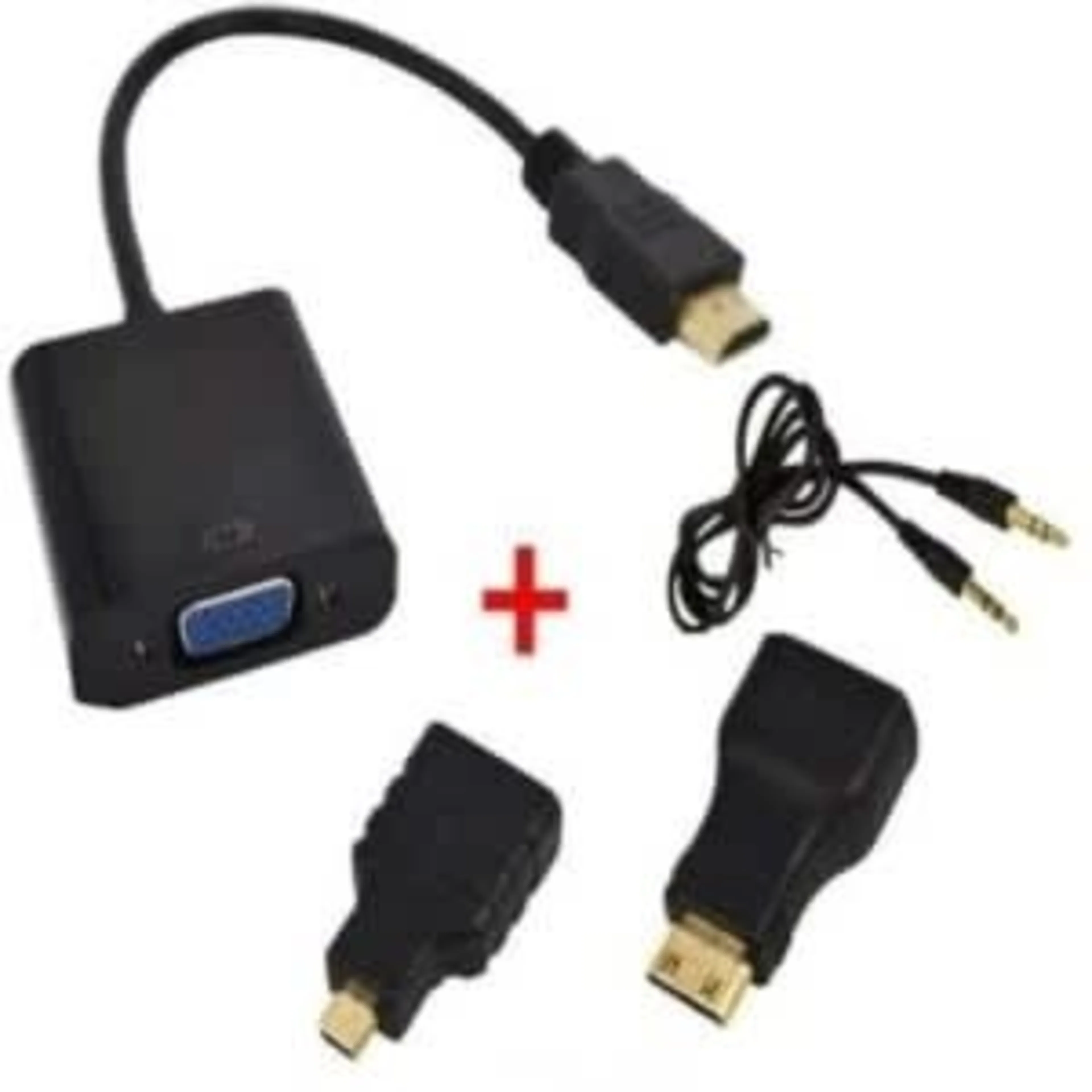 .hdmi To Vga Converter + 2 Micro Mini Hdmi Connector...