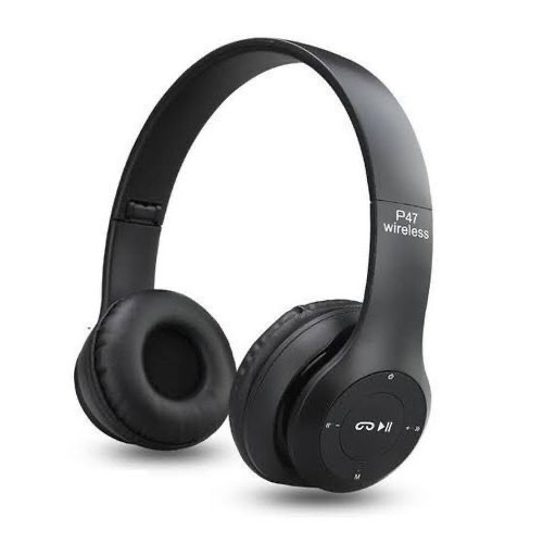 P47 5.0 Super Wireless Bluetooth Stereo Foldable Headphone-black