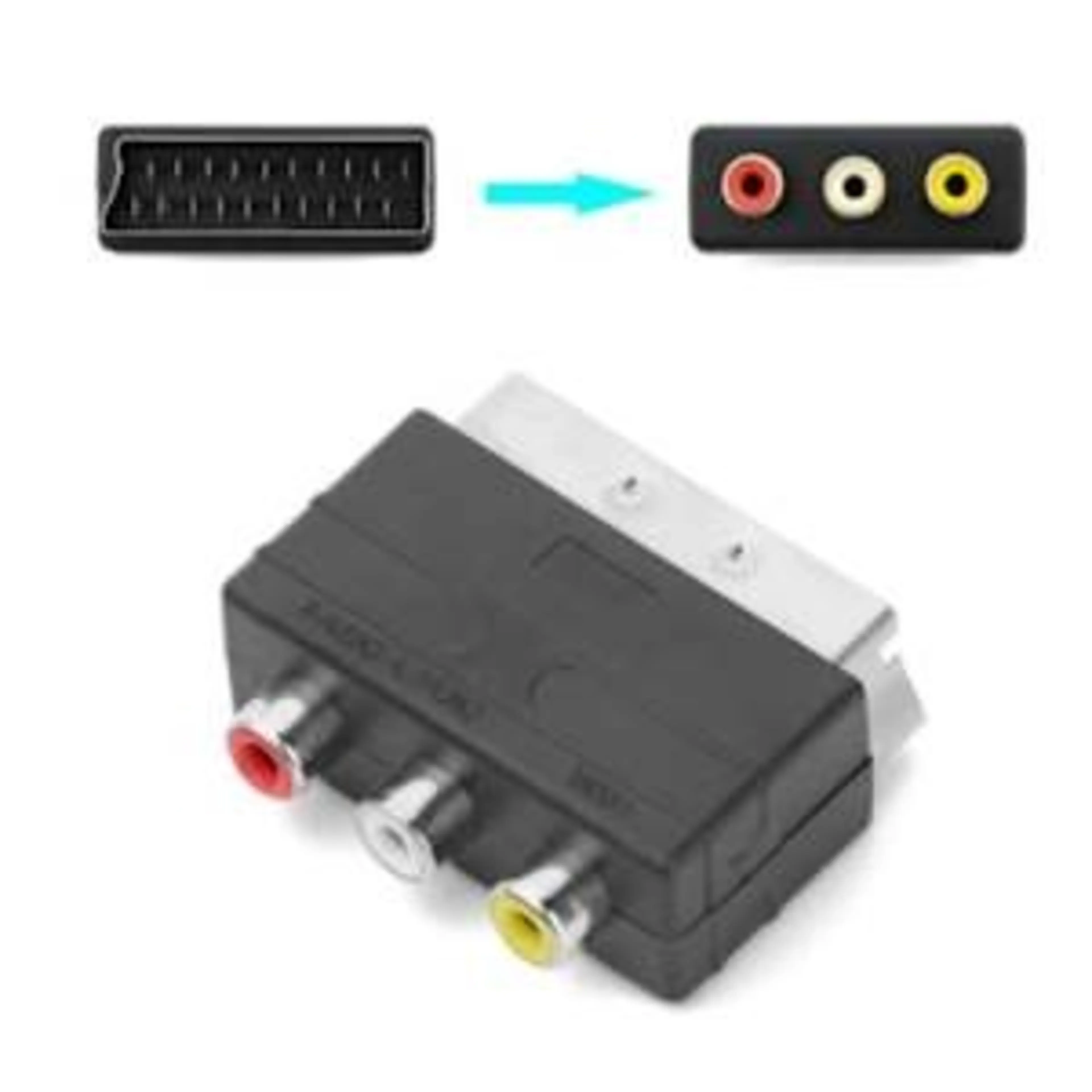 Quality Scart Male Plug To 3rca Phono Female Av/tv A...