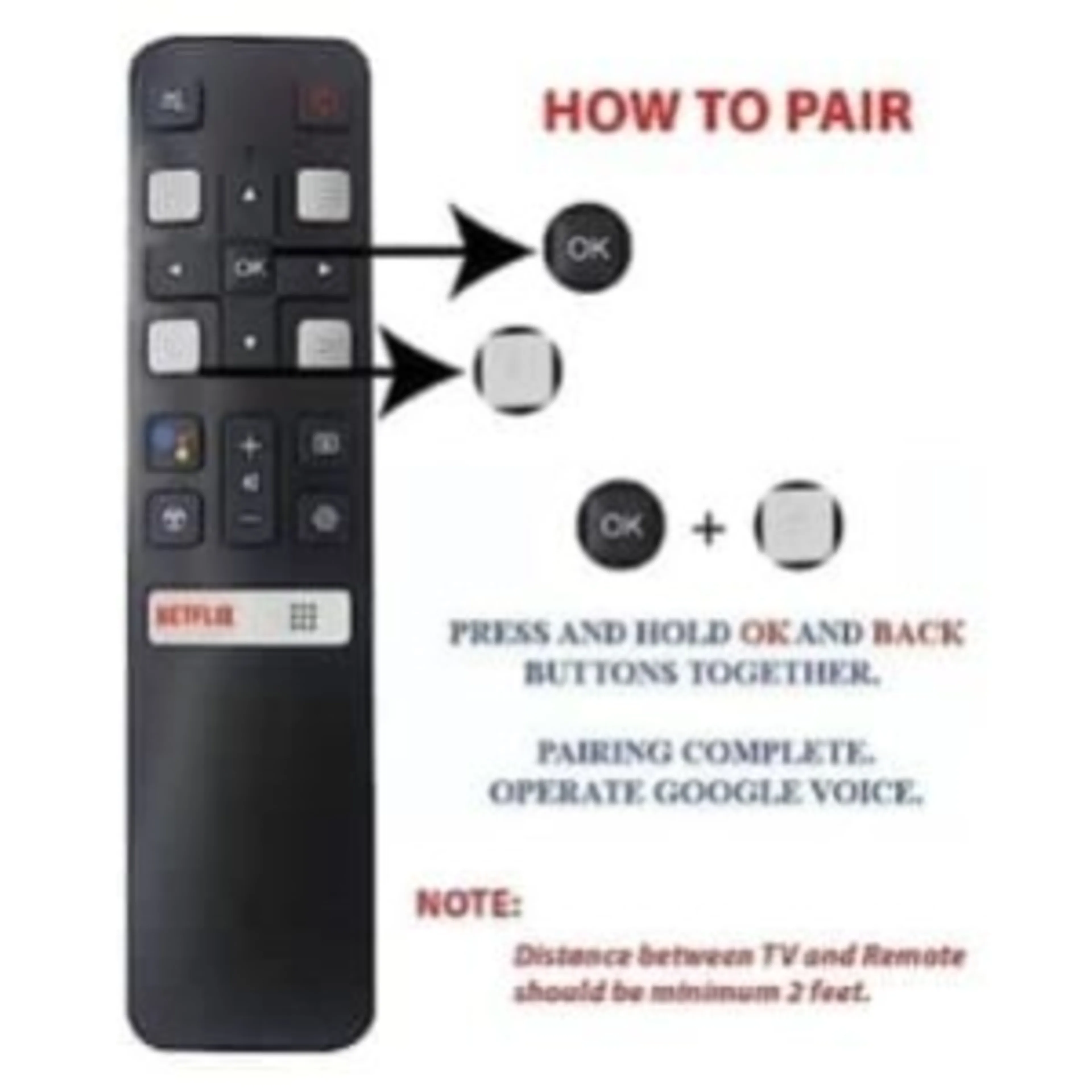 Tcl Short Tv Remote Control For Tcl Smart Led Lcd Wi...