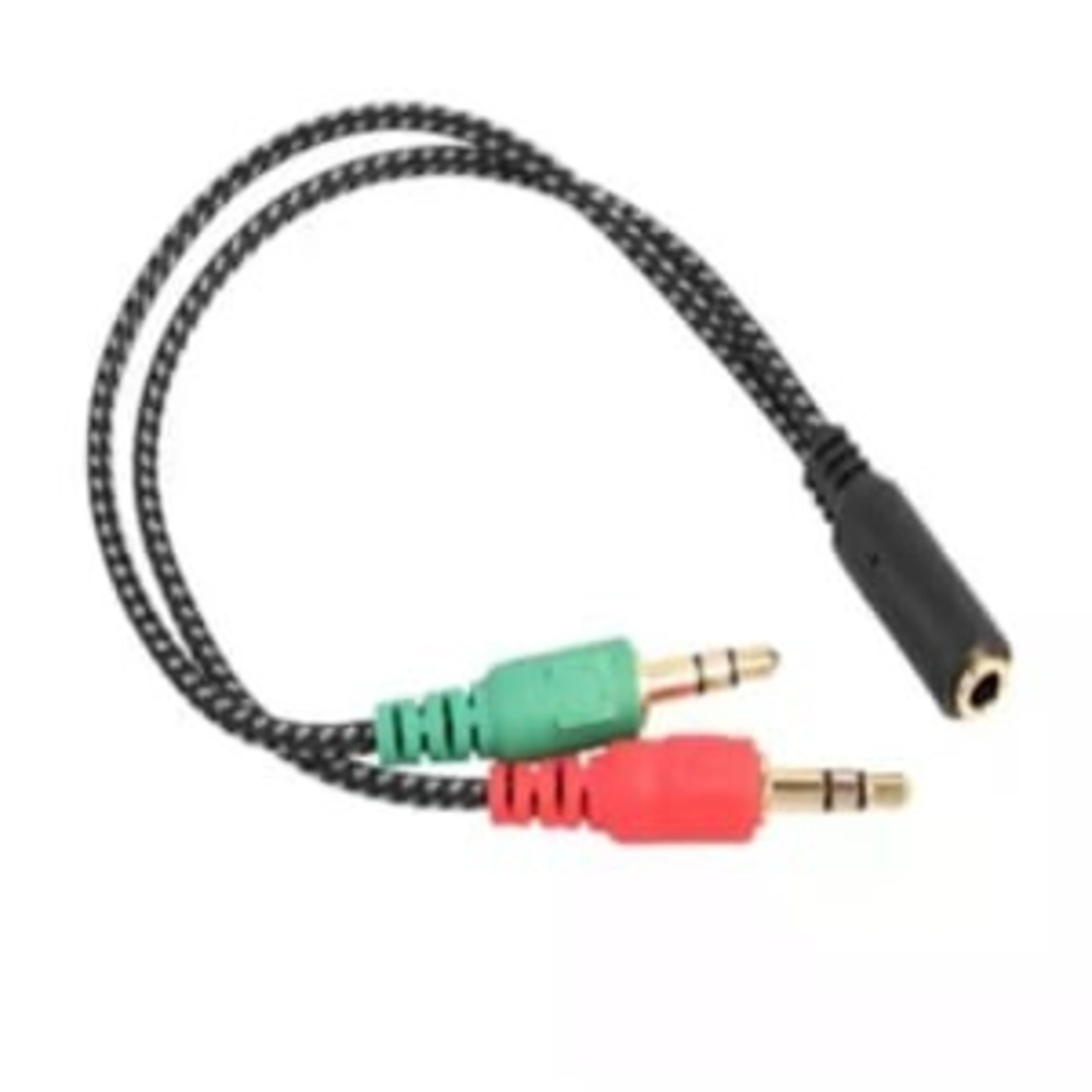 3.5mm Y Splitter 2 Male Jack To 1 Female Headphone M...