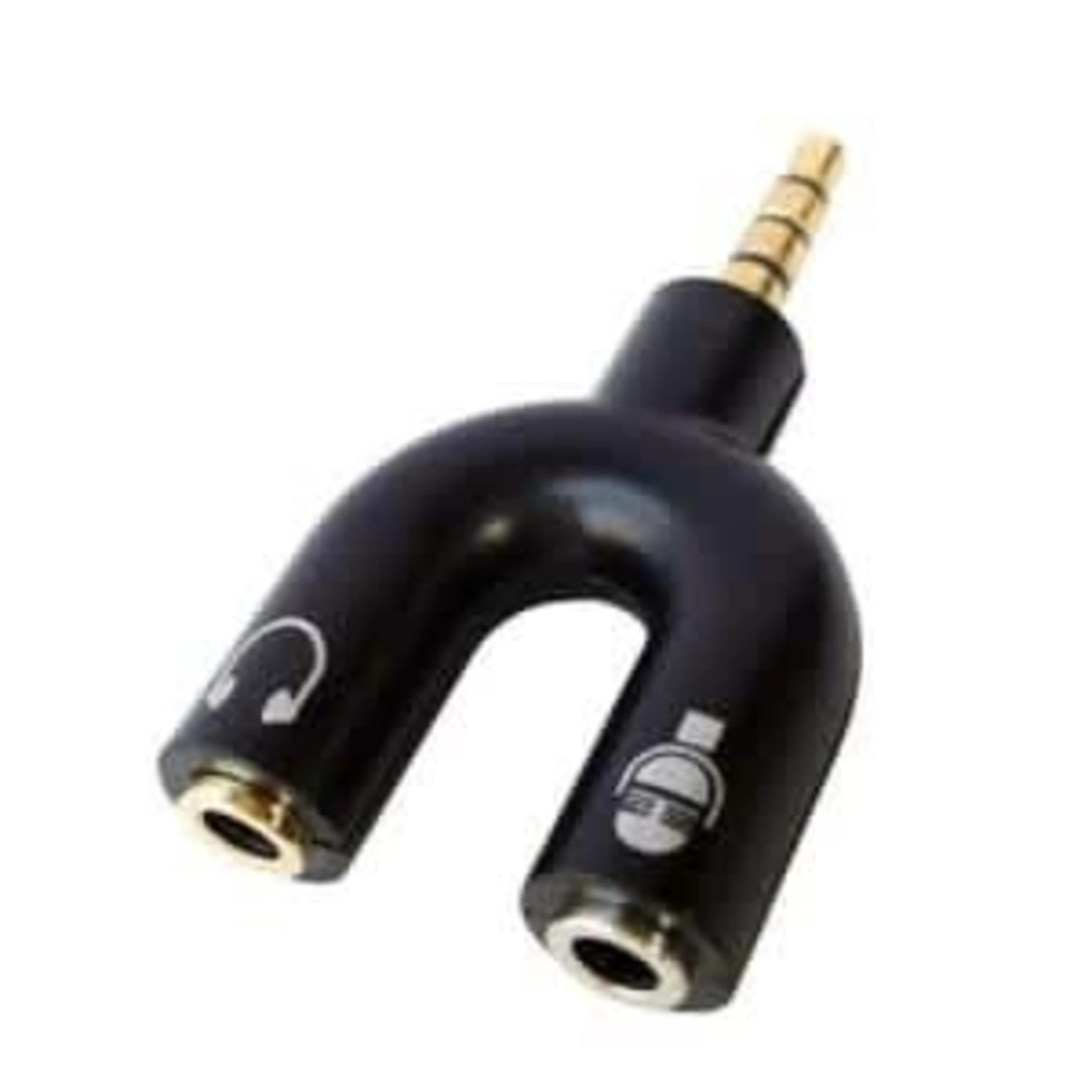 Stereo Audio Splitter Earphone Headset + Microphone ...