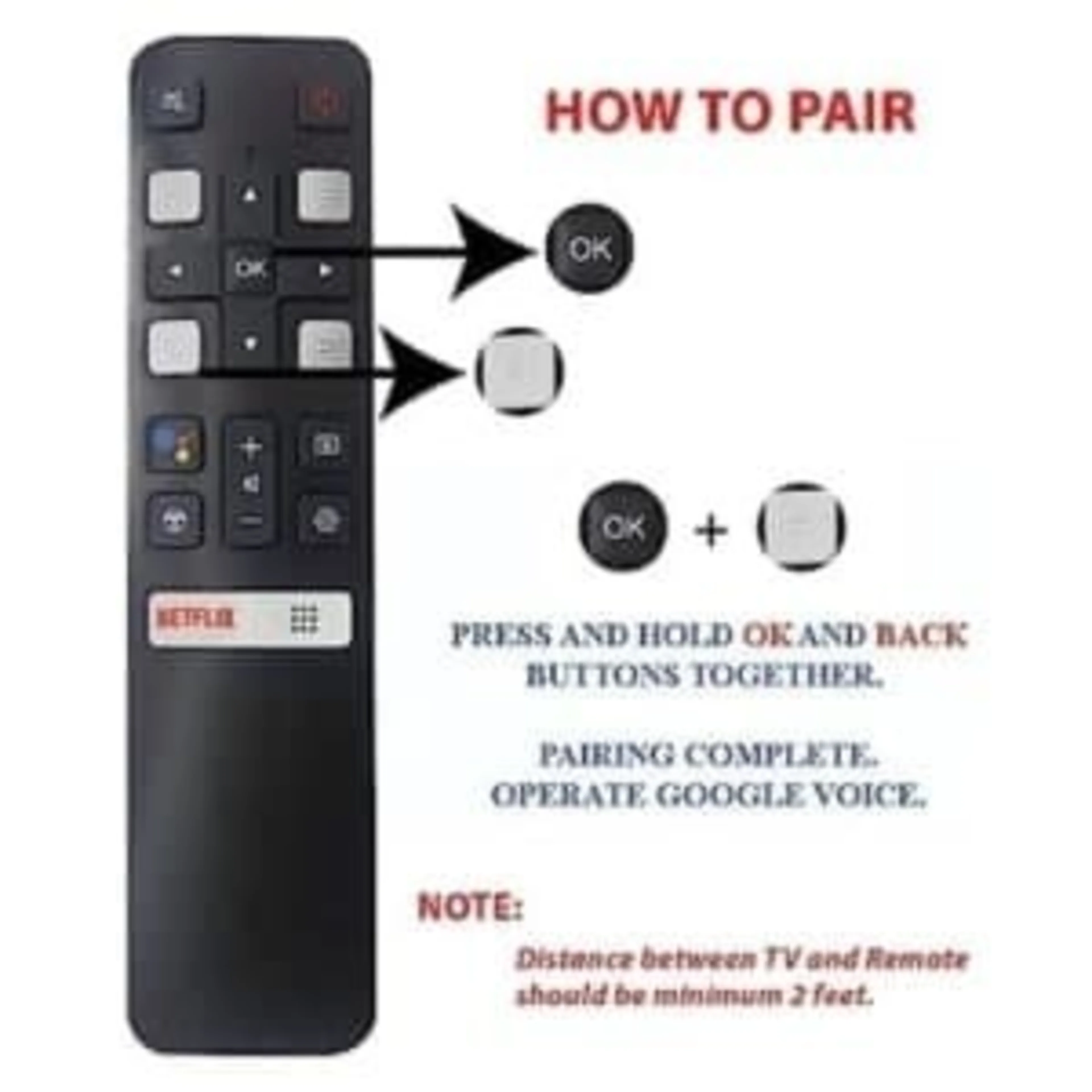Remote Control For Tcl Smart Led Lcd With Netflix