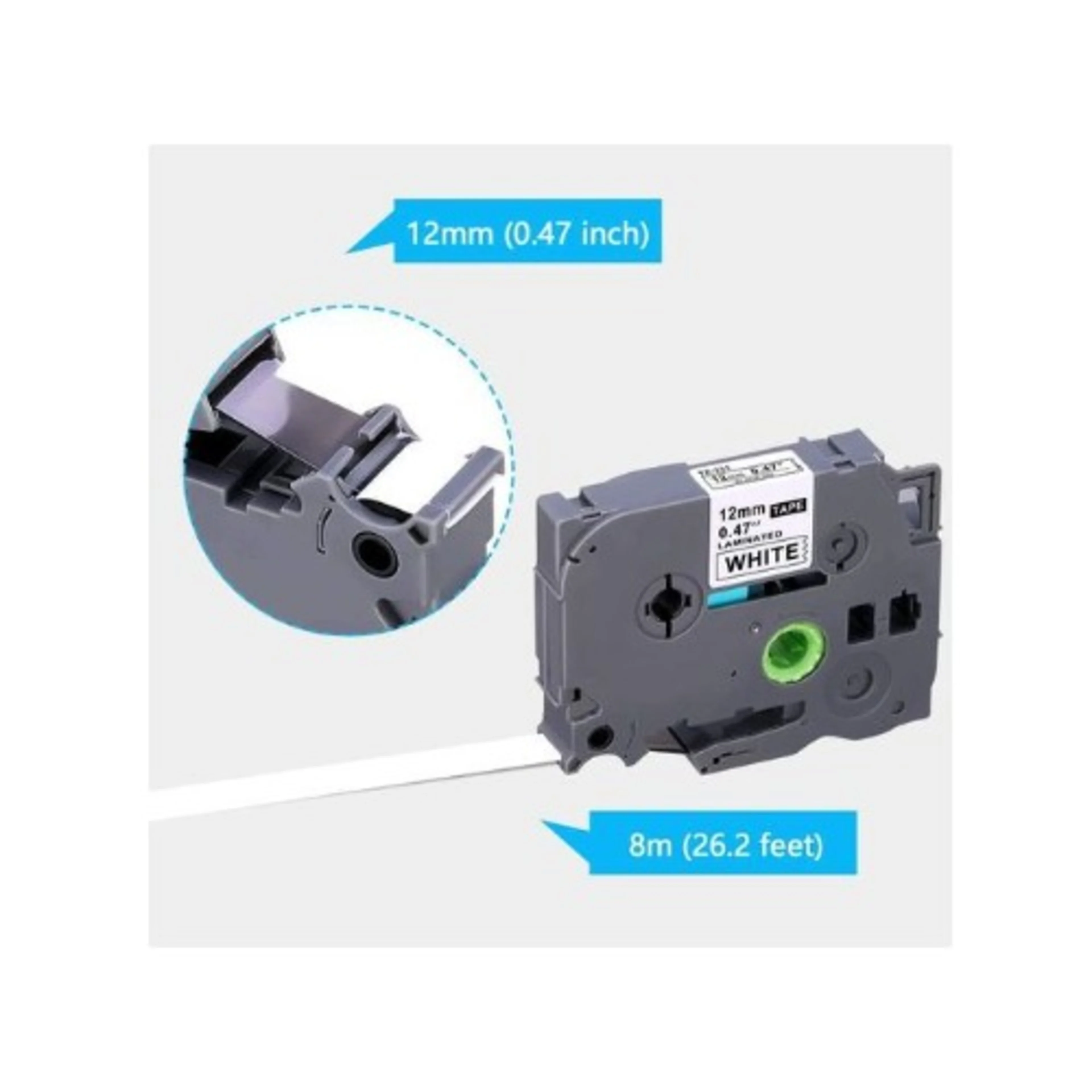 Tzc 231 Black On White Label Printer Tze-231 Tape Ca...