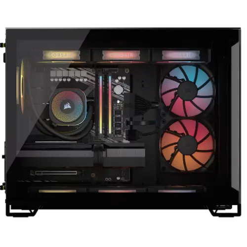 Corsair Vengeance a5100 Gaming PC – Liquid Cooled AMD Ryzen 7 9800X3D, NVIDIA GeForce RTX 5090, 64GB Dominator Titanium RGB DDR5 RAM, 2TB + 2TB M.2 SSD, Black/Silver